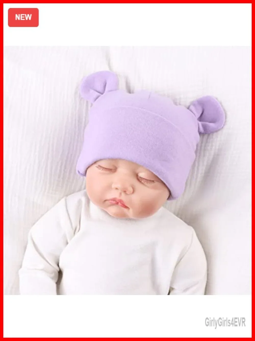 Newborn Infant Solid Cotton Beanie Hat 0-12 Months Winter Stretchy